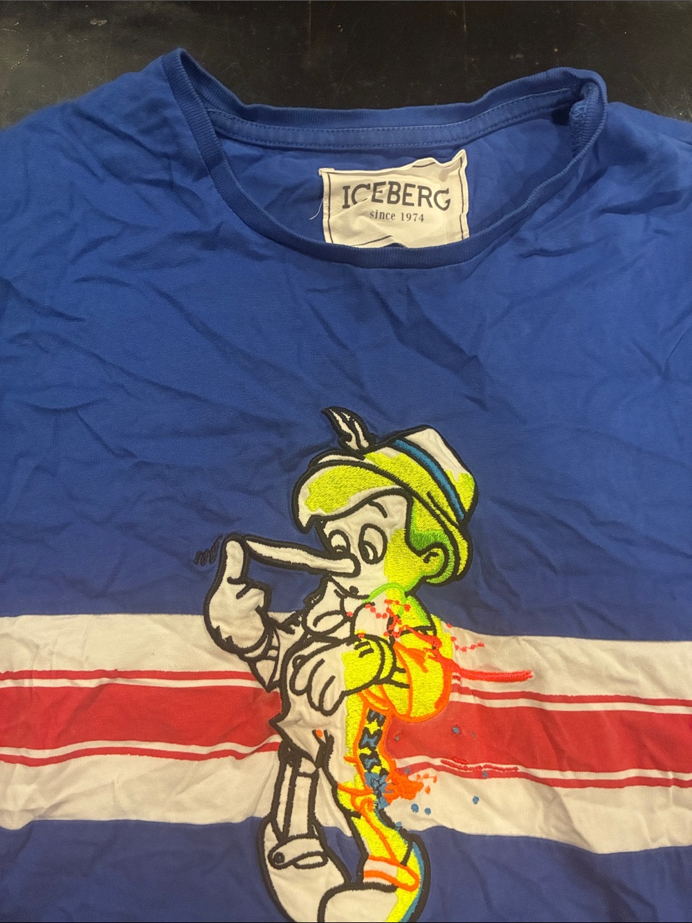 Iceberg Kids Royal Blue Pinocchio Graphic Short Sleeve Tee